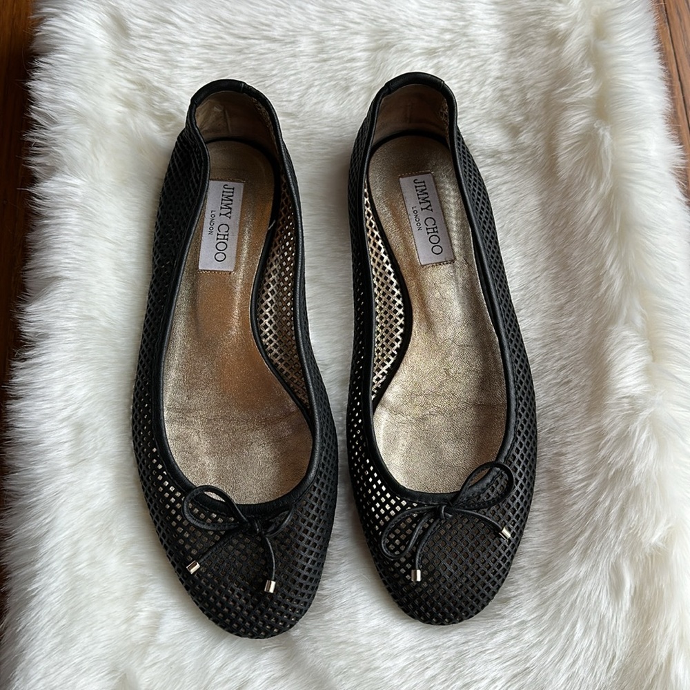 Jimmy Choi - low profile back mesh flats - fit issue